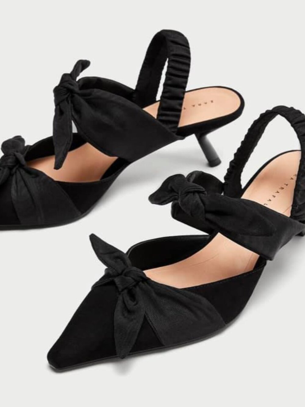 Zara Knotted Slingback Heels EU 37